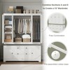 Buenhomino White Freestanding Modular Wardrobe Combo Armoires Closet,DIY Closet System with Wood Storage Drawers and Hanging Rods - 4 of 4