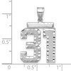 Black Bow Jewelry 14k White Gold, Varsity Collection, Large D/C Pendant, Number 31 - 2 of 3