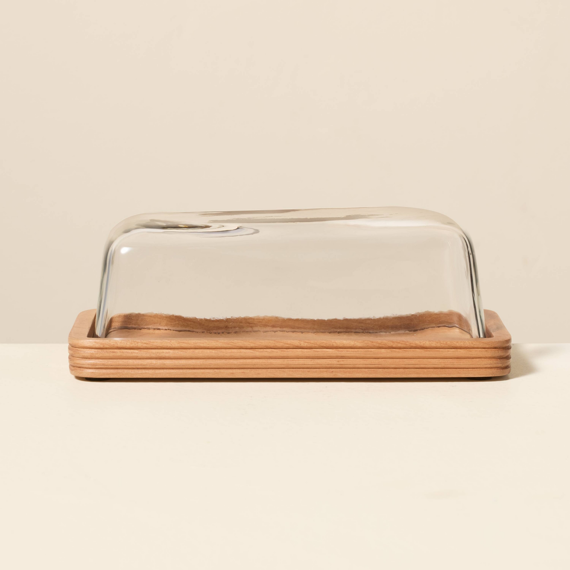 Glass and Wood Butter Dish - Hearth & Hand™ with Magnolia