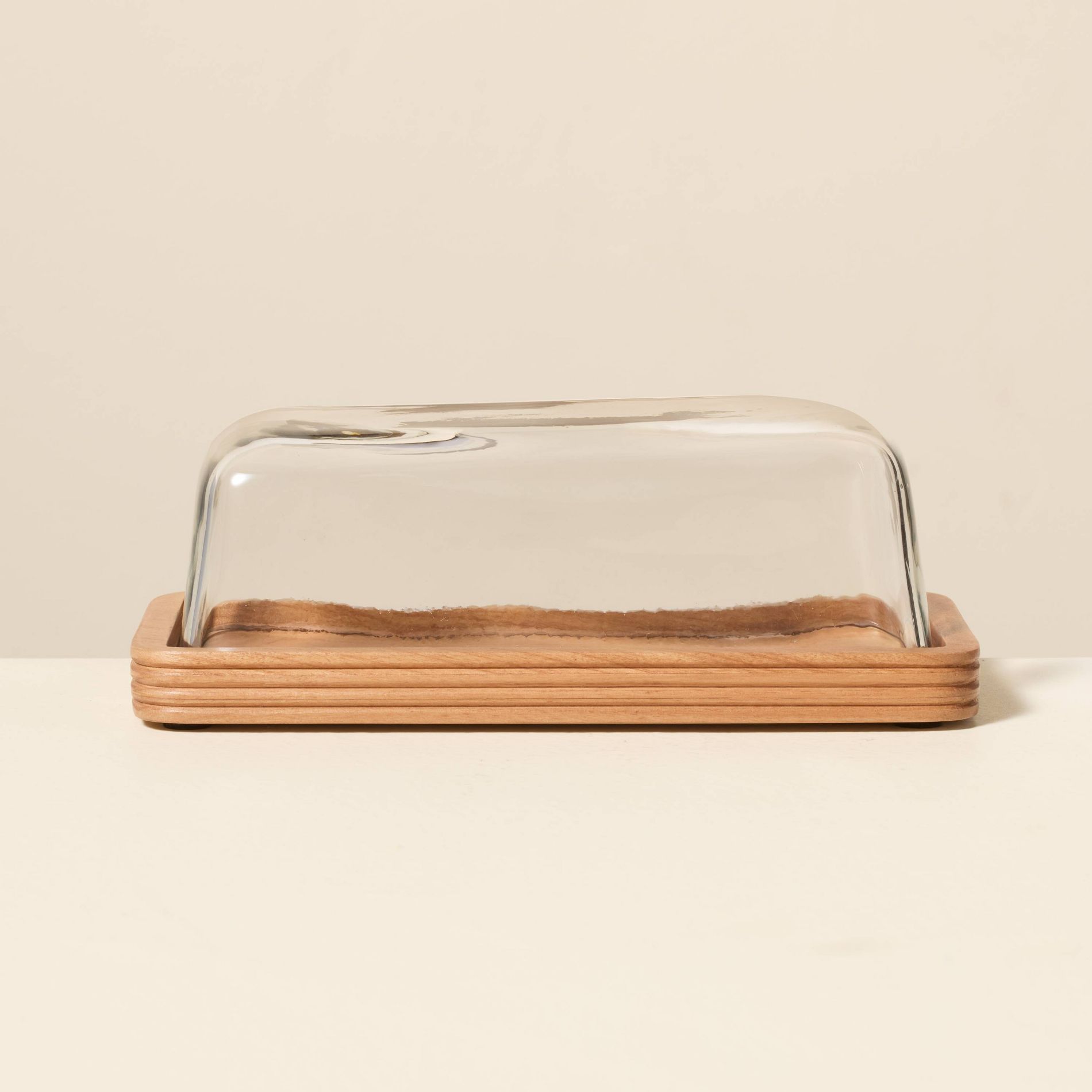 Glass and Wood Butter Dish - Hearth & Hand™ with Magnolia