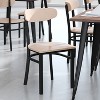 Emma and Oliver Industrial Dining Chair with Rolled Steel Frame and Solid Wood Seat - 500 lbs. Static Weight Capacity - 2 of 4