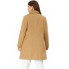 Agnes Orinda Women's Plus Size Notched Lapel Single Breasted Back Split Winter Long Pea Coats - 4 of 4