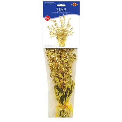 Gold Metallic Starburst Tabletop Centerpiece with Plastic Base