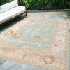 5' X 7' Blue and Orange Floral Stain Resistant Indoor Outdoor Area Rug - 2 of 4