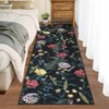 Floral Print Area Rugs Farmhouse Accent Rug with Non-Slip Backing, Washable Soft Low Pile Indoor Floor Mats for Bedroom, Living Room - 3 of 4