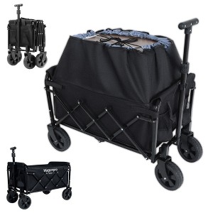 HTUTWOO 3-in-1 Convertible Folding Wagon, Expandable Dual-Layer Wagon, 180L Capacity All-Terrain Wheels, for Camping, Shopping, Gardening, Fishing - 1 of 4