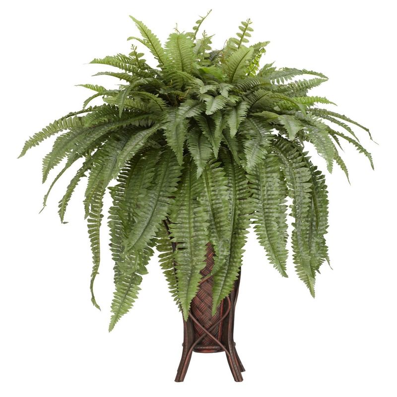 Nearly Natural 38-in Boston Fern w/Stand Silk Plant, 1 of 3