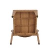Gulches 2-Pack Light Brown Outdoor Stacking Side Chairs - PE Wicker Iron Frame, Diamond-Mesh Back, Weather-Resistant, 10-Min Setup for Patio - 4 of 4