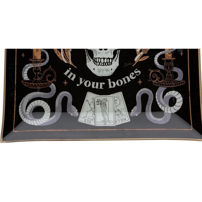 C&F Home Magic In Your Bones Skull Halloween Glass Tray, 3 of 5