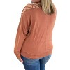 Women's Criss Cross Shoulder Pullover Top - White Birch - 2 of 2