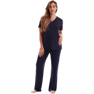 #FollowMe Pajama Pants Set with Satin Trim  Stylish, Cozy Sleepwear - 1 of 3