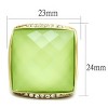 Slickblue Women's Gold-Tone Ring – Cushion-Cut Apple Green Stone with Clear Band Accents, Size 5–10 - 2 of 4