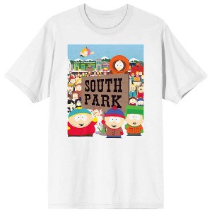 South Park Town Crew Neck Short Sleeve Men's White T-shirt - 1 of 3