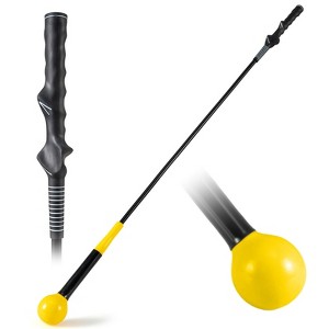 Gymax Golf Swing Trainer Aid 47" Warm-up Practice Stick w/Weighted Head for Grip - 1 of 4