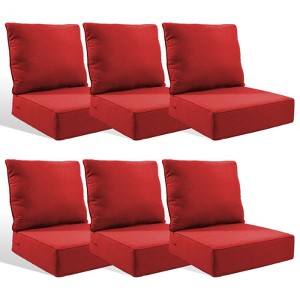 Buenhomino 6-inch Outdoor Cushion Set, 24"x24" Replacement Water Resistant Zippered Cushion for Chairs,8 Colors - 1 of 4