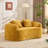 Spassway Curved Loveseat with Armrest Chenille Compressed Sofa with 2 Pillows Upholstered Sleeper Sofa - 2 of 4
