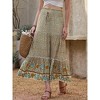 INSPIRE CHIC Women's Summer Bohemian Floral Print Elastic High Waist A Line Maxi Skirts - 4 of 4