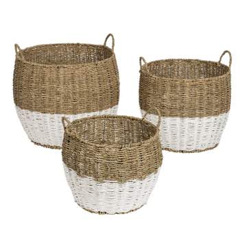 Honey-Can-Do 3pc Nested Round Baskets Light Brown