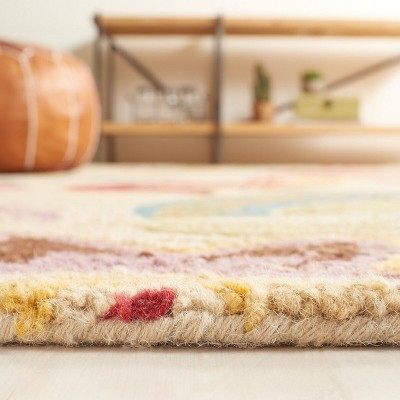 Handmade Red Floral Wool Tufted Area Rug