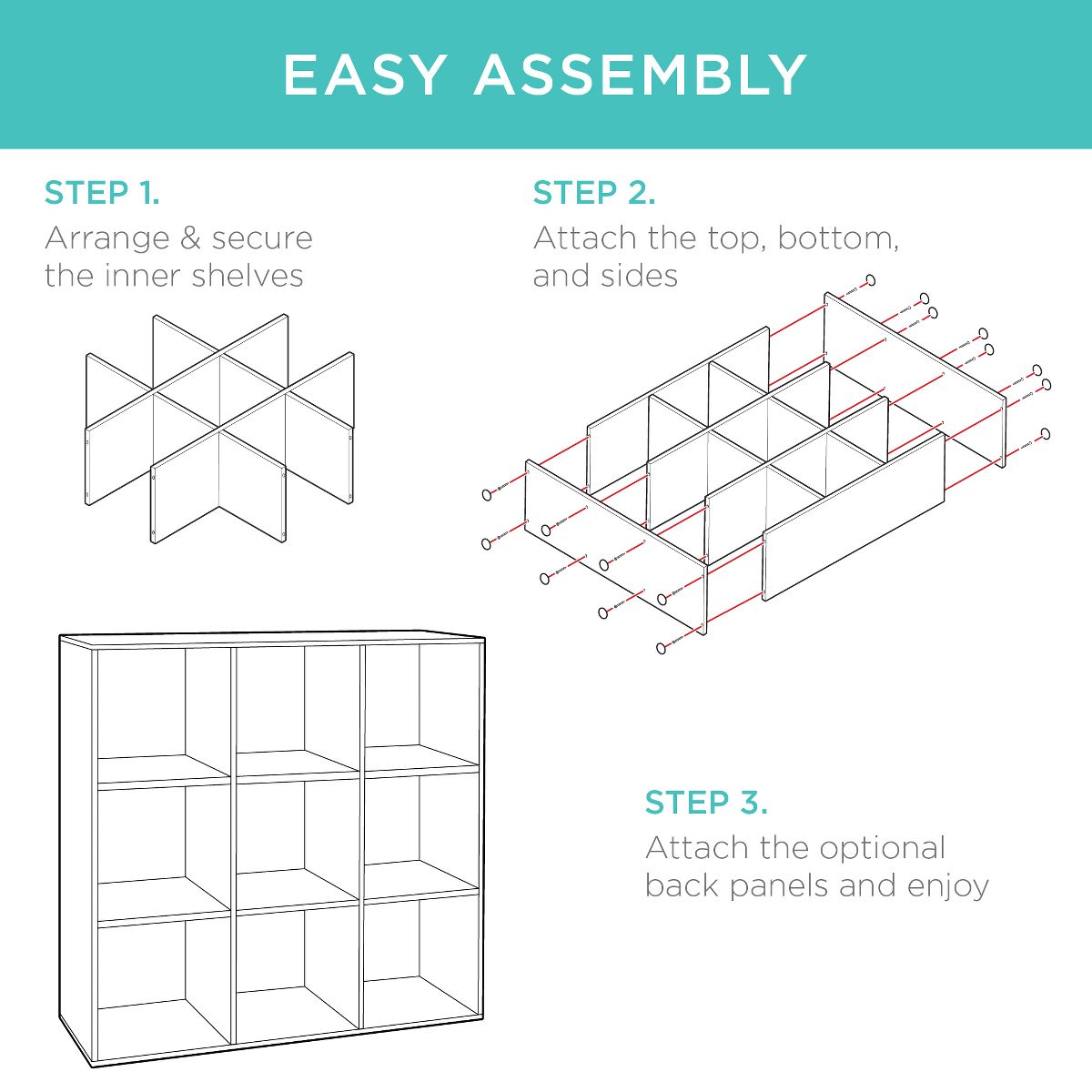 Best Choice Products Cube Bookshelf w/ Removable Back Panels - thumbnail 7