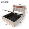 Sapphtopaz Bed Frame with Upholstered Headboard Wood Platform Bed with Hydraulic Storage, LED and USB Beds for Apartment, Bedroom - 2 of 4