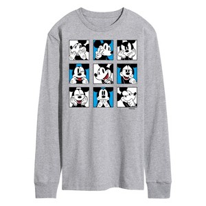 Men's - Disney - Mickey Grid Long Sleeve Graphic T-Shirt - 1 of 4