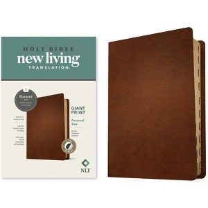 NLT Personal Size Giant Print Bible, Filament Enabled Edition (Red Letter, Genuine Leather, Brown, Indexed) - Large Print by  New Living Translation - 1 of 1