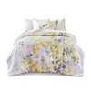 Sapphtopaz Twin 4 Piece Sheet Set, Modern Botanical Comforter & Sheet Set: Yellow and Gray Leaf Print, Comforter Set with Bed Sheets Yellow - 3 of 4
