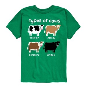 Boys' - Instant Message - Types of Cows Short Sleeve Graphic T-Shirt - 1 of 4