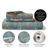 Sweet Jojo Designs Girl Queen Duvet Cover and Shams Set Boho Floral Wildflower Blue Orange and Pink 3pc - 4 of 4