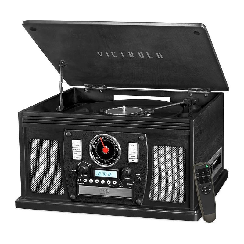 Victrola Navigator 8-in-1 Classic Bluetooth Record Player with USB Encoding and 3-speed Turntable (Black), 1 of 6