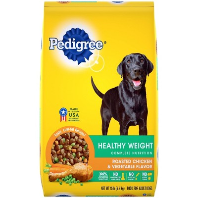 Pedigree Healthy Weight Roasted Chicken & Vegetable Flavor Adult Complete Nutrition Dry Dog Food - 15lbs