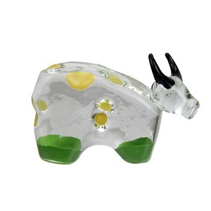 Roman Cotton Candy Bull With Black Horns Collectible Glass Figurine #59052 - 1 of 2