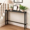 Syemin Console Tables Narrow Console Sofa Table Skinny Couch Table Entryway Rustic Side Table Small Space Console, Black, 39.37"*5.91"*31.1" - 3 of 4