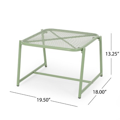 Vynxaria Kincaid 13"H White Mesh Side Table ¨C Stylish Accent for Outdoor Living
