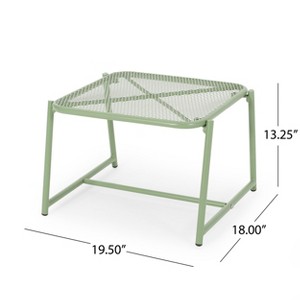 Vynxaria Kincaid 13"H White Mesh Side Table ¨C Stylish Accent for Outdoor Living - 1 of 4