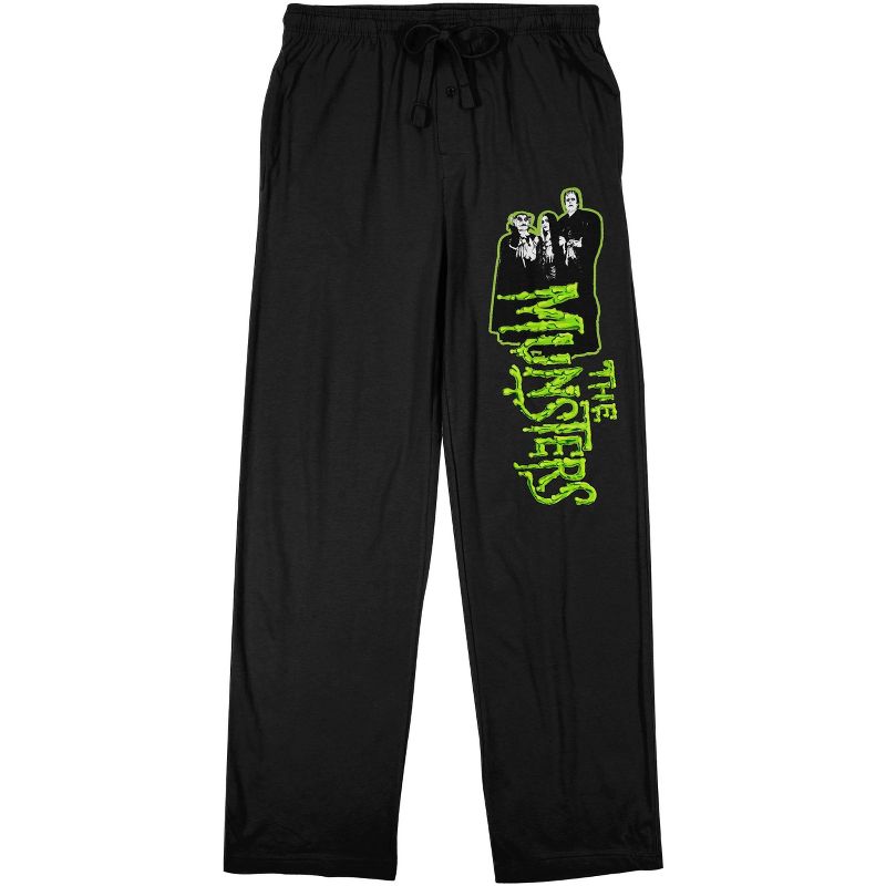 The Munsters Series Title Logo Men's Black Graphic Sleep Pants, 1 of 3