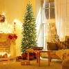 Whizmax Pencil Prelit Christmas Tree with Dual Color Led Lights, Metal Base, Skinny Artificial Christmas Tree for Home Party Holiday Decor - 2 of 4