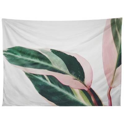 Cassia Beck Pink Leaves II Tapestry - Society6