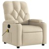 vidaXL Cream Fabric Massage Recliner Chair - Manual Recline, Vibration, Cup Holders, Side Pocket for Living Room - 4 of 4