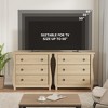 3-Drawer Dresser - Tall Boho Dresser with Curved Legs, Rattan Accents, and Freestanding Storage - 3 of 4