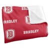 Bradley University Logo Pattern Silky 50x60 Blanket, 1 Sided - 3 of 4