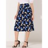 Allegra K Women's Chiffon Summer Vintage Floral Print A-Line Midi Skirts - 3 of 4