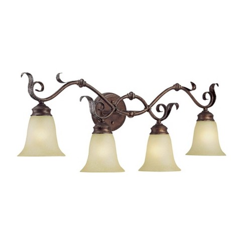 Millennium Lighting Roanoke 4 - Light Vanity , Burled Bronze/silver ...