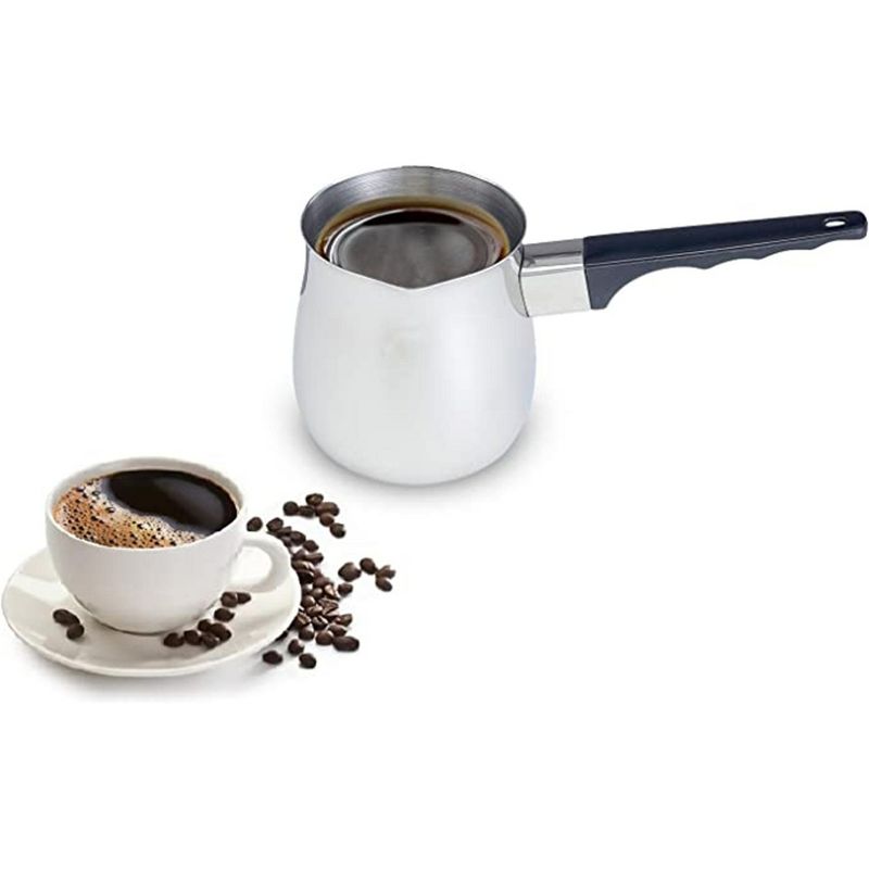 Lexi Home Stainless Steel Turkish Coffee Pot, 2 of 5