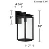 Possini Euro Design Modern Outdoor Wall Light Fixture Matte Black 18" Clear Glass for Post Exterior Barn Deck House Porch Yard - 4 of 4