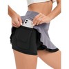 WhizMax Women Athletic Tennis Skirt Pleated Ruffle Hem High Waisted Golf Skirts with Pockets Shorts Running Workout - 3 of 4
