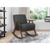 Lyngins Nursery Rocking Chair with Exposed Rubber Wood Frame,Upholstered Glider Rocking Chair,Polyester Accent Chair for Bedroom,Living Room - 2 of 4