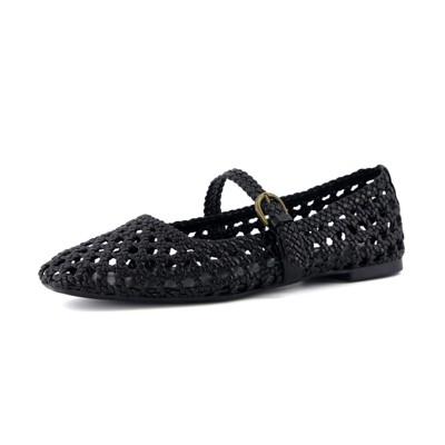 CUSHIONAIRE Women's Weston Woven Mary Jane Flat +Memory Foam, Wide Widths Available
