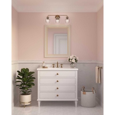 Quillan Gold Ombre 3-Light Vanity with Elliptical Glass Shades
